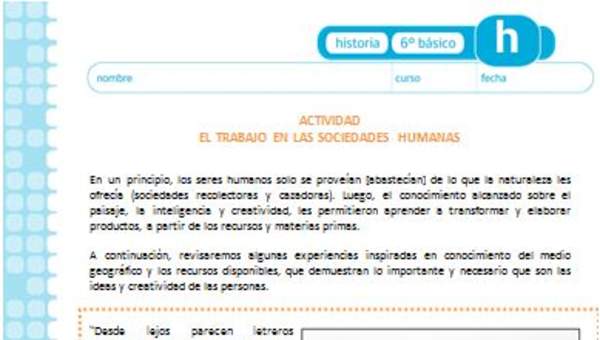 El trabajo en las sociedades humanas