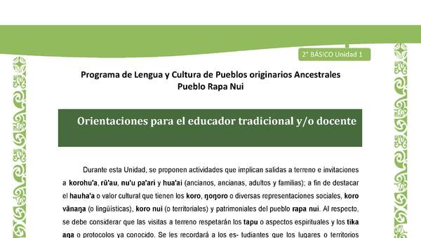 Orientaciones para el educador tradicional y/o docente