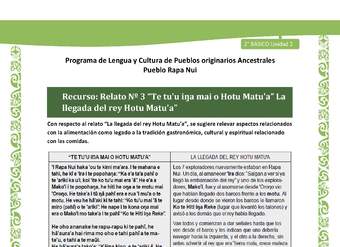 Relato N°3: La llegada del rey Hotu Matu'a