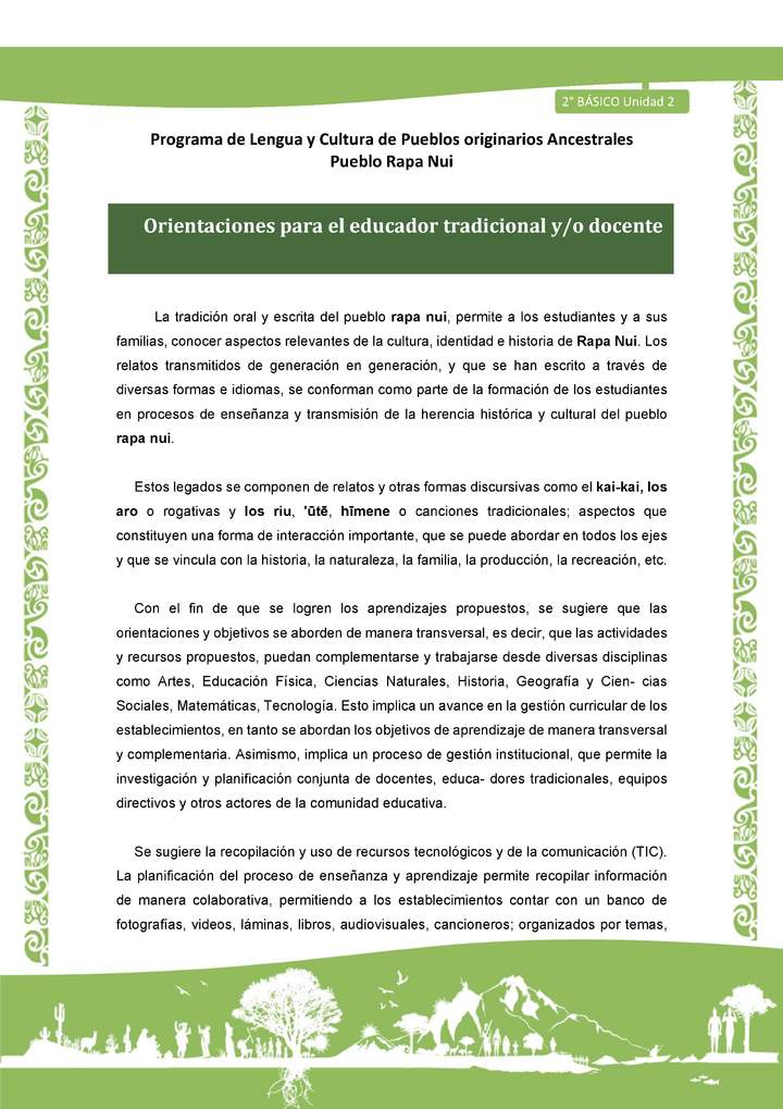 Orientaciones para el educador tradicional y/o docente