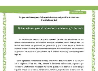 Orientaciones para el educador tradicional y/o docente