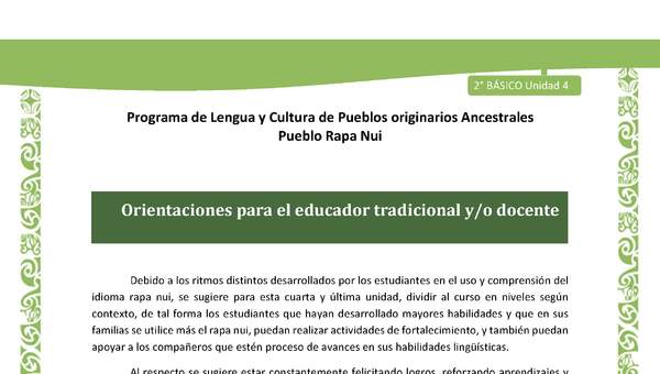 Orientaciones para el educador tradicional y/o docente