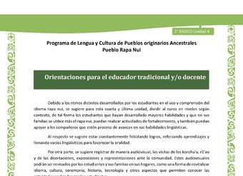 Orientaciones para el educador tradicional y/o docente