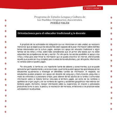 Orientaciones para el educador tradicional y/o docente