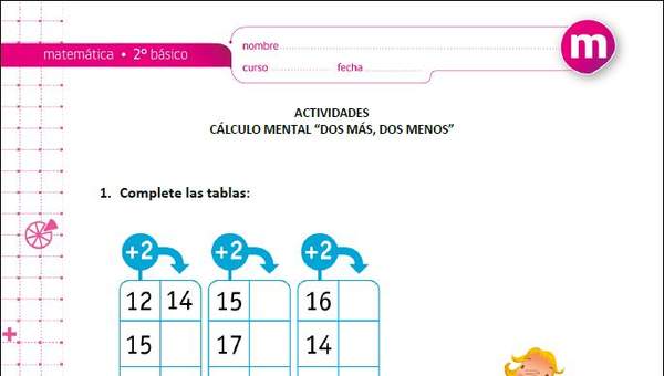Cálculo mental "dos más, dos menos"