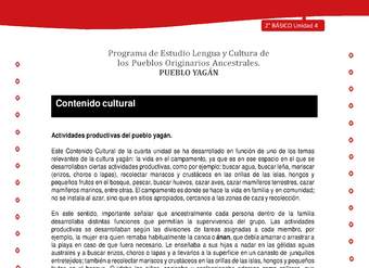 Contenido cultural: Actividades productivas del pueblo yagán