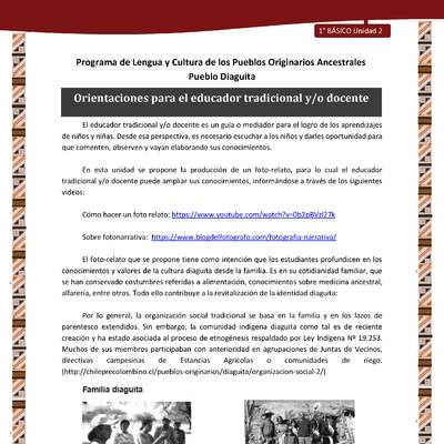 Orientaciones para el educador tradicional y/o docente