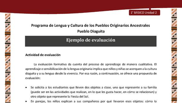 Ejemplo de evaluación