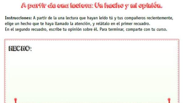 A partir de una lectura: un hecho y mi opinión