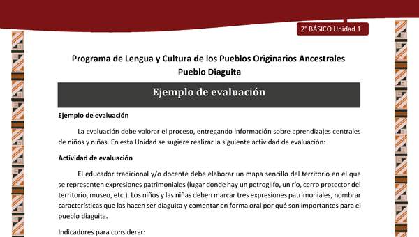 Ejemplo de evaluación