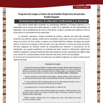 Orientaciones para el educador tradicional y/o docente