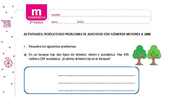 Resolviendo problemas de adiciones con números menores a 1000