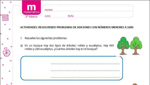 Resolviendo problemas de adiciones con números menores a 1000