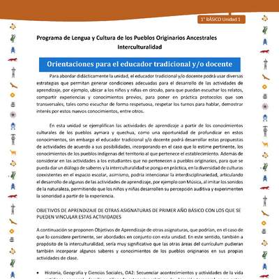 Orientaciones para el educador tradicional y/o docente