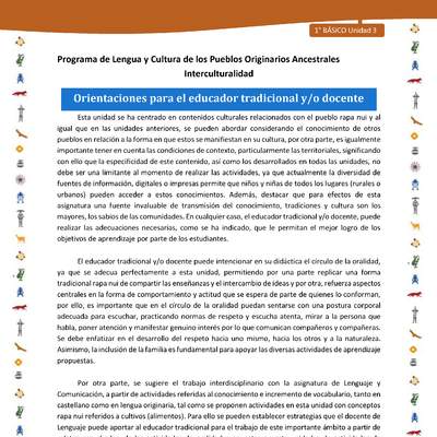 Orientaciones para el educador tradicional y/o docente