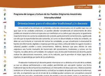 Orientaciones para el educador tradicional y/o docente