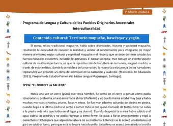 Contenido cultural: Territorio mapuche, kawésqar y yagán