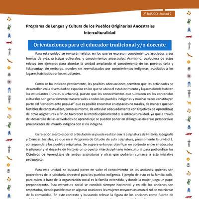 Orientaciones para el educador tradicional y/o docente