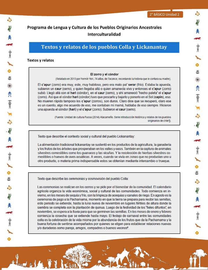 Textos y relatos de los pueblos Colla y Lickanantay