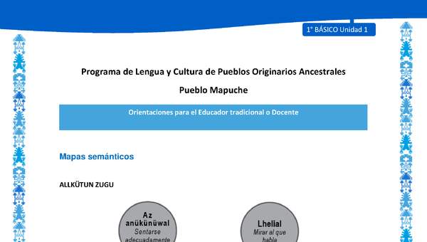 Orientaciones al docente - LC01 - Mapuche - U1 - Mapas semánticos