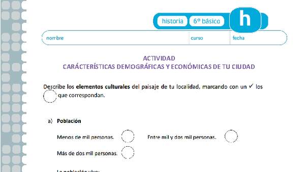 Características demográficas y económicas de tu ciudad