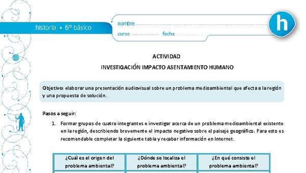 Investigación impacto asentamiento humano