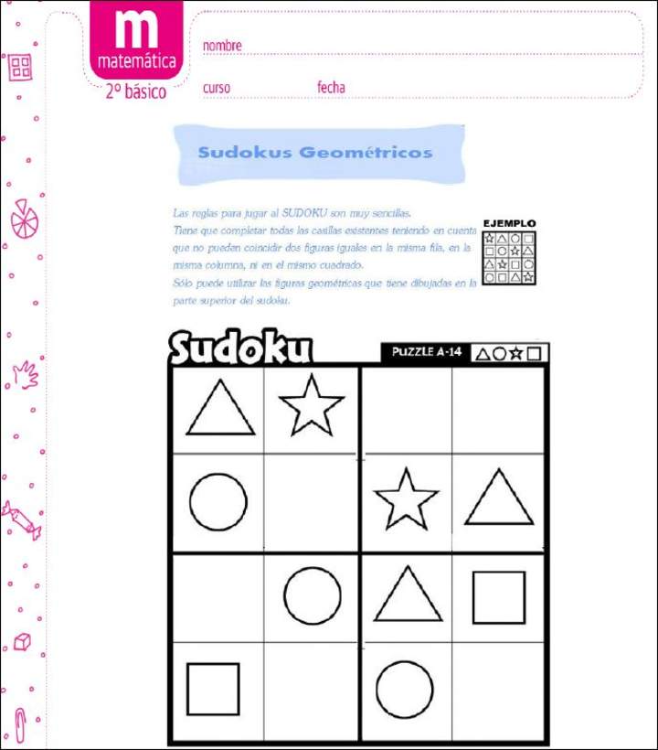 Sudoku geométrico - Nacional. MINEDUC. Chile.