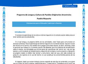 Orientaciones al docente - LC02 - Mapuche - U3 - Introducción
