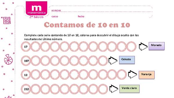 Contar de 10 en 10