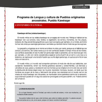 Orientaciones al docente - LC01 - Kawésqar - U1 - Contenidos culturales