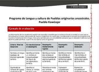 Orientaciones al docente - LC01 - Kawésqar - U3 - Ejemplo de evaluación