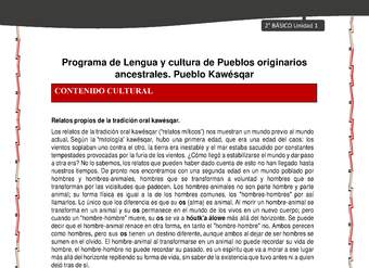 Orientaciones al docente - LC02 - Kawésqar - U1 - Contenido cultural