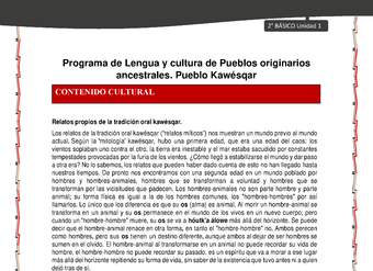 Orientaciones al docente - LC02 - Kawésqar - U1 - Contenido cultural