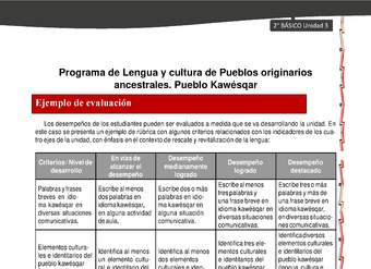 Orientaciones al docente - LC02 - Kawésqar - U3 - Ejemplo de evaluación