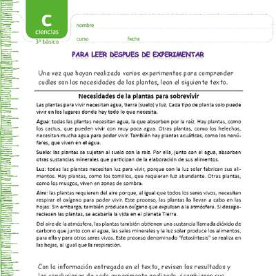 Para leer después de experimentar