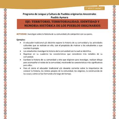 08-Actividad Sugerida LC03 U01-0A07-Investigan sobre la historia de su comunidad y lo comparten con sus pares