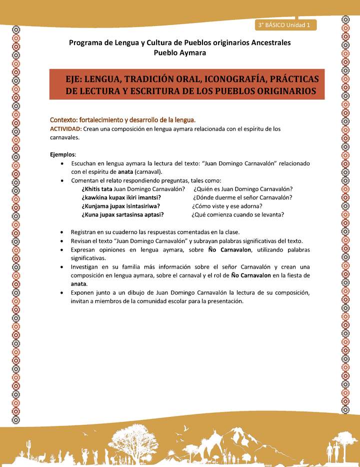 05-Actividad Sugerida LC03 U01-LF01-Crean una composici+¦n en lengua aymara relacionada con el esp+¡ritu de los carnavales.