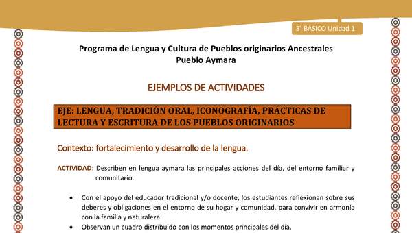 08-Actividad Sugerida LC03-U02-LF02-Describen en lengua aymara las principales acciones del día, del entorno familiar y comunitario.