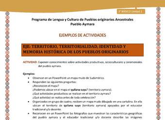 11-Actividad Sugerida LC03-U02-0A06-Exponen conocimientos sobre actividades productivas, socioculturales y ceremoniales del pueblo aymara.
