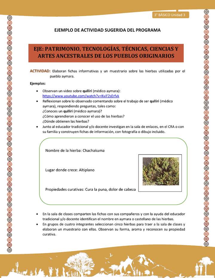 17-Actividad Sugerida LC03-U03-OA15-Elaboran fichas informativas y un muestrario sobre las hierbas utilizadas por el pueblo aymara.