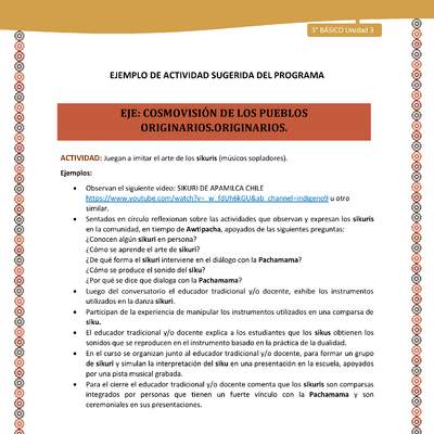13-Actividad Sugerida LC03-U03-OA10-Juegan a imitar el arte de los sikuris (músicos sopladores).
