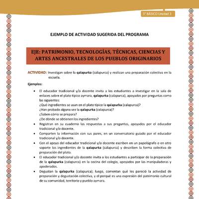 15-Actividad Sugerida LC03-U03-OA15-nvestigan sobre la qalapurka (calapurca) y realizan una preparación colectiva en la escuela