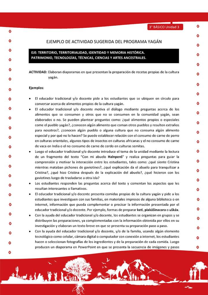 Elaboran diaporamas en que presentan la preparación de recetas propias de la cultura yagán