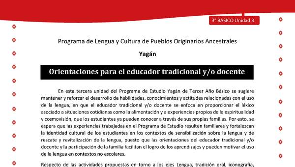 Orientaciones para el educador tradicional y/o docente