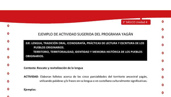 Elaboran folletos acerca de las cinco parcialidades del territorio ancestral yagán, utilizando palabras y o