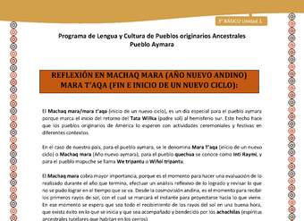 01-Orientaciones para el educador-LC03 U02-Reflexión en machaq mara (año nuevo andino) mara t’aqa (fin e inicio de un nuevo ciclo)