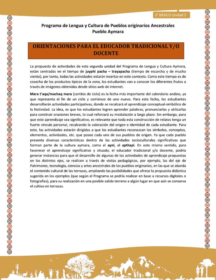 Orientaciones para el educador tradicional y/odocente