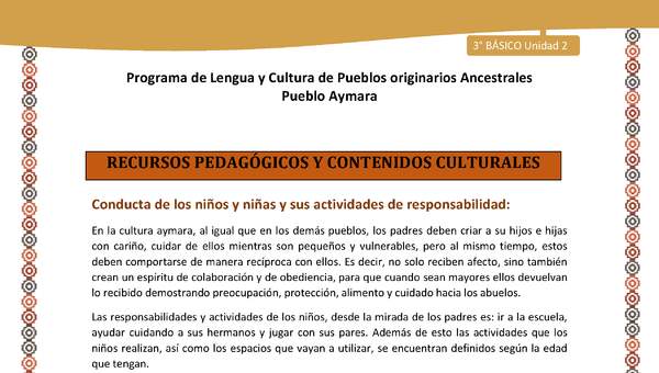Conducta de los niños y niñas y sus actividades de responsabilidad