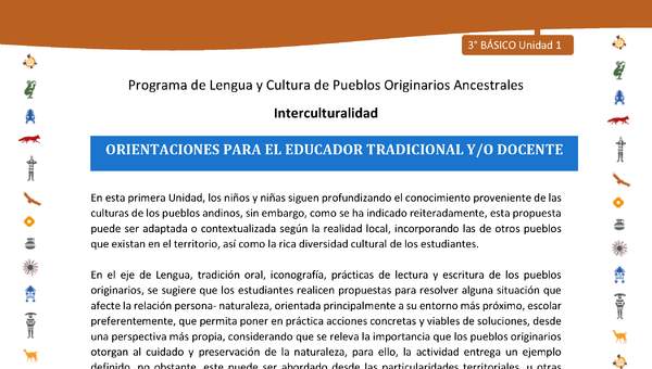 Orientaciones para el educador tradicional y/o docente