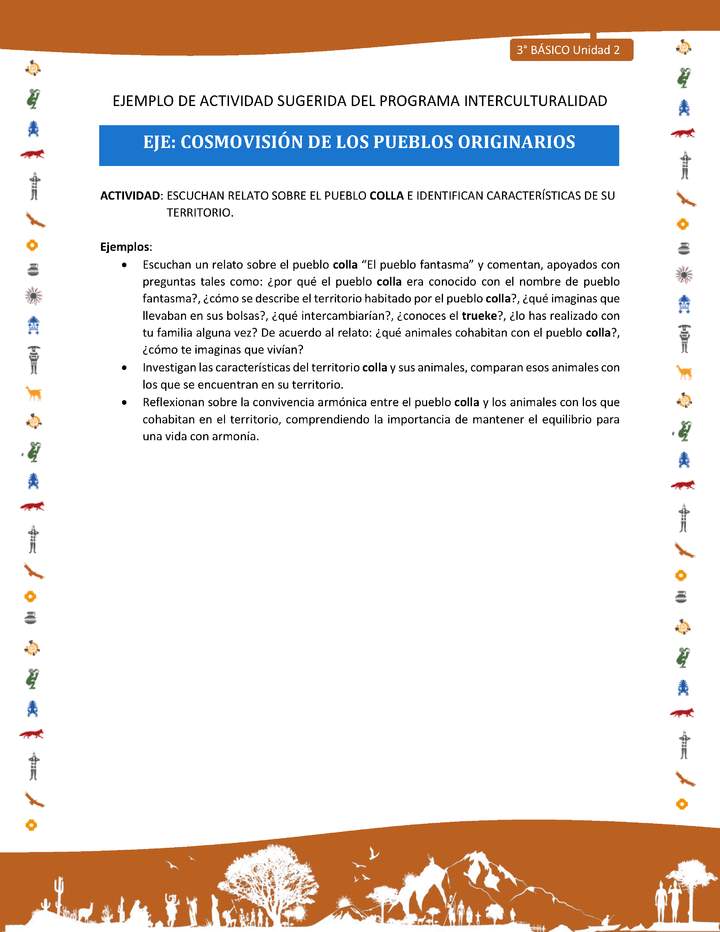 Escuchan relato sobre el pueblo colla e identifican características de su territorio